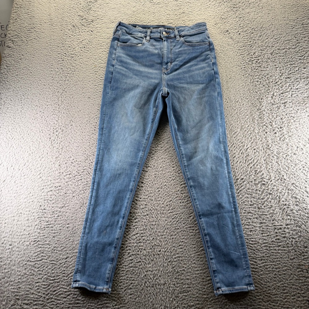 American Eagle Outfitters Jeans Women 8 Blue Denim Skinny Faded Stretch Workwear